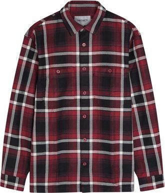 Carhartt Work in Progress Vaughn Plaid Cotton Shirt - Burgundy - XL