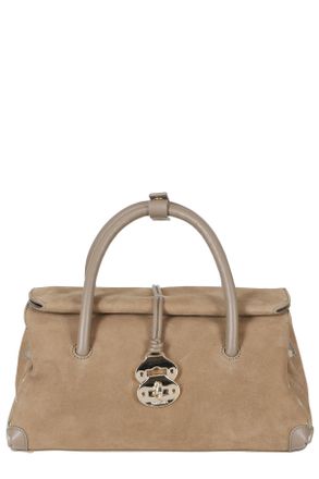 Zanellato Structured Zashmere Suede Handbag With Magnetic Closure