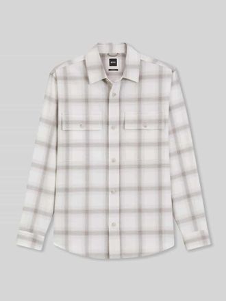 HUGO BOSS Relaxed Fit Hemdjacke aus Woll-Mix Modell C-OWEN-K-2PP-263 in Offwhite, Gr&ouml;&szlig;e XXL