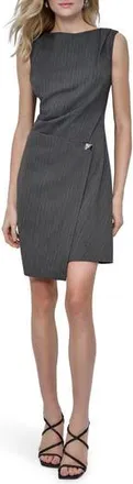 DKNY Faux Wrap Dress in Heather Grey/Ivory at Nordstrom Rack, Size 12