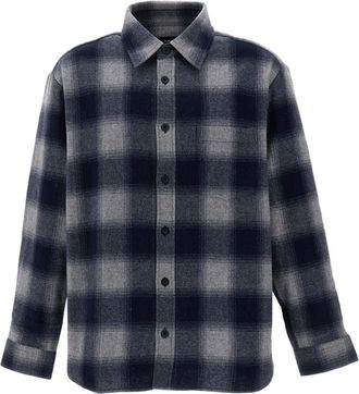 A.P.C. Grey Malaury Plaid Wool-Blend Overshirt