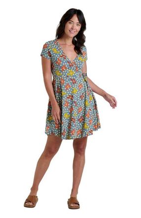 Toad & Co Freesia Wrap Short Sleeve Dress in North Shore Lily Print at Nordstrom, Size X-Small