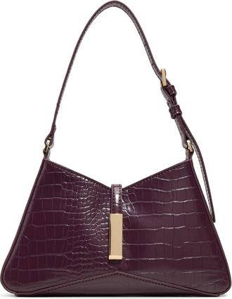 Aldo Julietta Croc Embossed Faux Leather Shoulder Bag in Open Red at Nordstrom