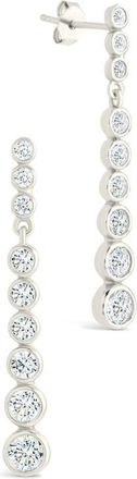 Sterling Forever Ianthe Brillient Cubic Zirconia Drop Earrings in Silver at Nordstrom