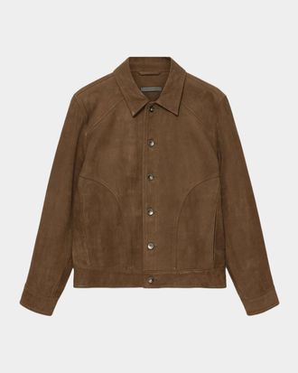 John Varvatos Men & apos;s Douglas Seamed Suede Shirt Jacket