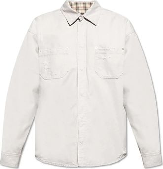 Balenciaga Overhemd met zakken - Heren - Casual Overhemden - Grijs - L - Katoen - Overhemden