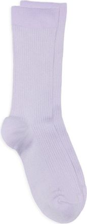 Nordstrom Casual Rib Crew Socks in Purple Hint at Nordstrom, Size Regular