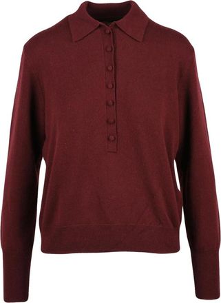 Seventy Polo van Gebreide Wol - Dames - Ronde hals truien - Rood - S - Wol - Truien & Vesten