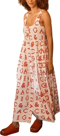 Ace & Jig Ginger Button Front Ankle Length Dress in Monogram at Nordstrom, Size X-Small