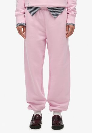 Superdry Sweathose SUPERDRY Essential Logo Jogger Hb, Damen, Gr. XL, N-Gr, marigold, schwarz, optic, Jersey, Obermaterial: 100% Baumwolle, Hosen Sweathose