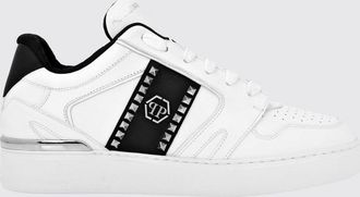 Philipp Plein Sneakers basse in pelle con logo Hexagon e borchie