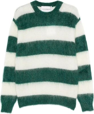 Amaranto Gestreepte mohair trui - Groen