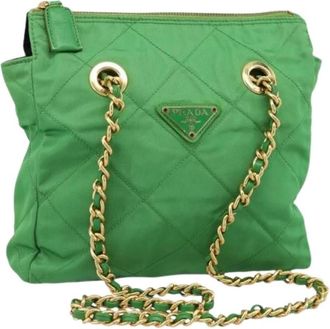 Prada Pre-owned Vintage Schoudertas - Dames - Vintage Schoudertas - Groen - ONE Size - Nylon - Vintage