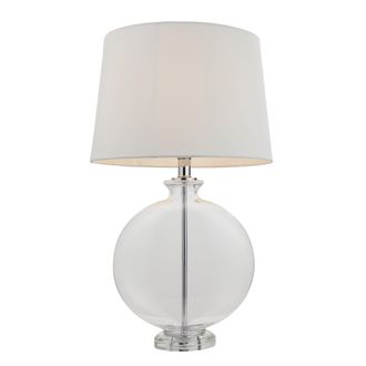 Loops Table Lamp - Clear Glass & Nickel Plate - 60W E27 - Bedside Light Base & Shade in Metallics