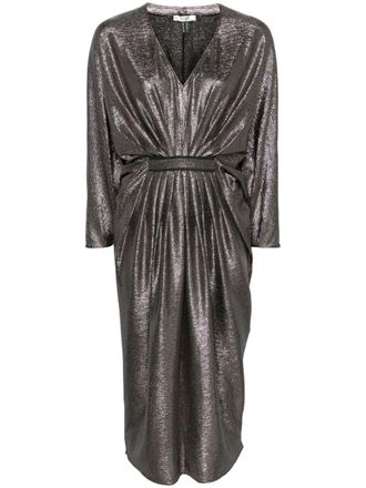 Nissa shimmer pleated midi dress - Black