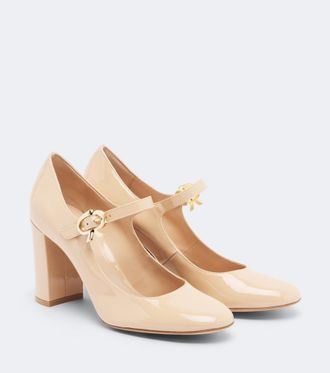 Gianvito Rossi Salones Mary Jane Mary Ribbon de charol
