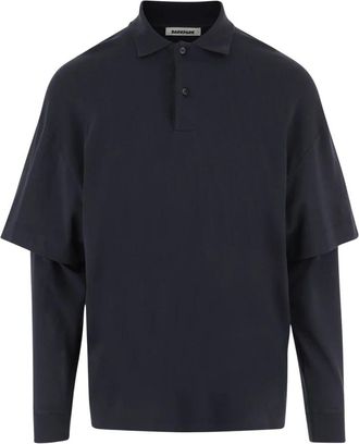 Darkpark Polo Shirt van Katoen met Lange Mouwen - Heren - Longsleeves - Blauw - S - Katoen - Tops