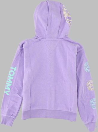 Tommy Hilfiger Snap-Front Overprint Organic Cotton Hoodie - Purple