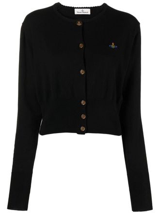 Vivienne Westwood Cardigan Bea con ricamo Orb - Nero