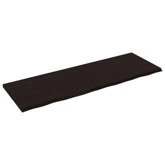 Berkfield Home Table Top Dark Grey 180x60x(2-4) cm Treated Solid Wood Oak
