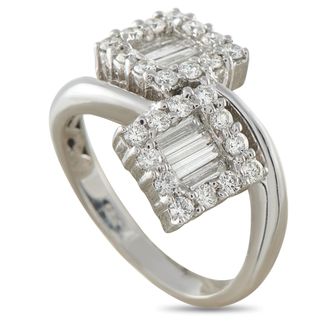 Luxury Bazaar 18K White Gold 1.35ct Diamond Bypass Ring MF18-071626