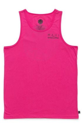 Maui and Sons Neon Cookie Logo Graphic Tank in Neon Pink at Nordstrom, Size Xx-Large