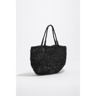 Bimba & Lola Leather Flat Shoulder Bag in Black at Nordstrom