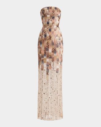 Helsi Cher Strapless Sequin Column Gown