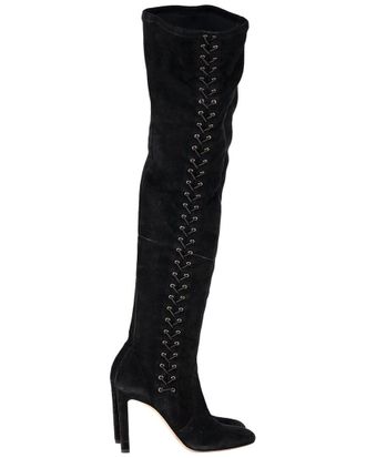 Jimmy Choo London Womens Leather Marie 100 Knee-High Boot (Authentic Pre-Loved)