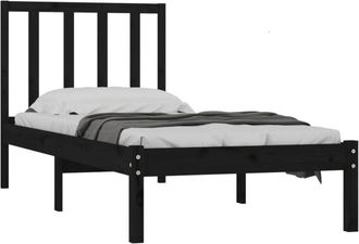 vidaXL Estructura De Cama Madera Maciza De Pino Negro 75x190 Cm Vidaxl