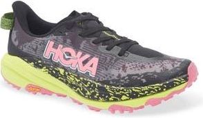 Hoka One One Speedgoat 6 Trail Running Shoe in Black /Neon Hoka Citrus at Nordstrom Rack, Size 10.5