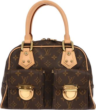 Louis Vuitton Manhattan Handbag Monogram Canvas Brown Canvas Handbag (Pre-Owned)
