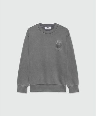 Msgm Gray Cotton Mens Sweatshirt