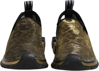 Dolce & Gabbana Gold Glitter Leopard Sorrento Sneakers Womens Shoes (Pre-Owned)