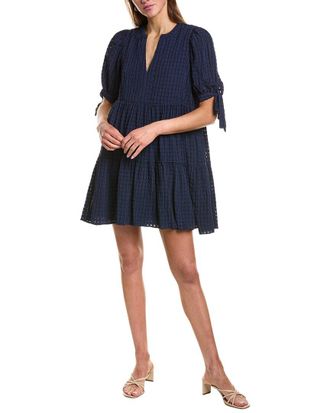 English Factory Gingham Tiered Mini Dress