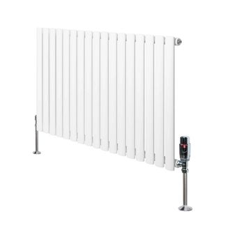 MonsterShop Oval Single Column Radiator & Valves - 600mm x 1020mm - White