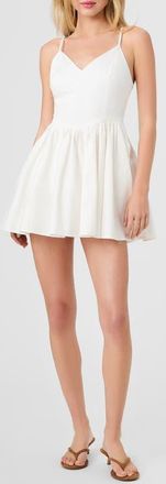 French Connection Lilah Stretch Ballerina Minidress in Summer White at Nordstrom, Size 14