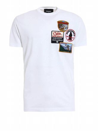 Dsquared2 Mens Patch Detailed Cotton T-Shirt In White
