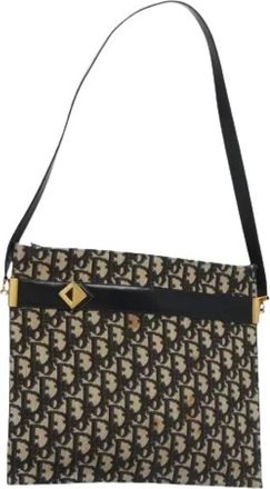 Dior Pre-owned Cross Body Bags, female, Blue, Size: ONE SIZE Pre-owned Trotter Canvas Shoulder Bag