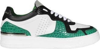 Philipp Plein Croco-print Low-top Sneakers - Heren - Sneakers - Groen - 45 EU - Leer - Schoenen