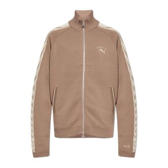 Puma T7 Knit Jacket - Heren - Vesten - Beige - L - Katoen - Truien & Vesten