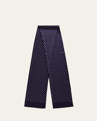 Tom Ford Mens Micro Paisley-Print Mulberry Silk Scarf