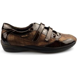 Mephisto Bruine Leren Sneaker met Dubbele Klittenbandsluiting - Dames - Sneakers - Bruin - 40 1/2 EU - Leer - Schoenen