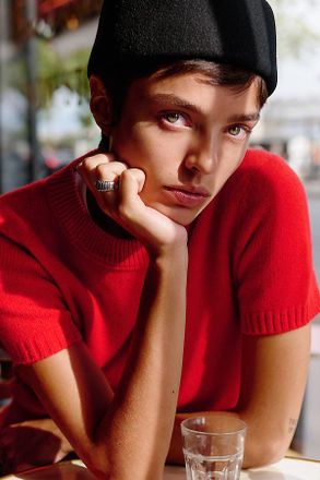 Maeve Mercer Cashmere Stretch Short Sleeve Sweater