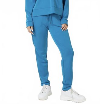 Esqualo Modal Tapered Pant With Satin Taping In Petrol