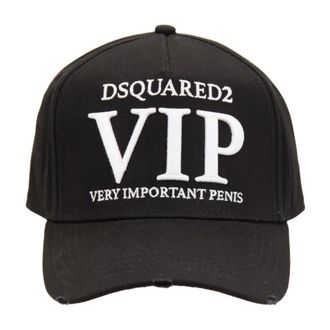 Dsquared2 Baseball Cap - unisex - Petten - Zwart - ONE Size - Katoen - Accessoires