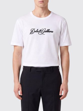 Dolce & Gabbana T-shirt slim fit in cotone con logo a contrasto