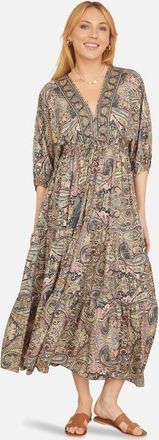 Yumi Paisley Print Midi Dress in Multi at Nordstrom, Size Medium