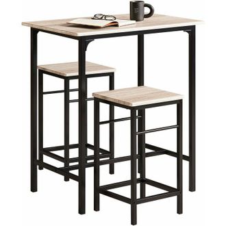 SoBuy Set Mesa Alta De Bar Y 2 Taburetes Mesa De Comedor Estilo Industrial, 2 Sillas Ogt10-n Sobuy Es