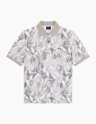 A|X Armani Exchange Mens Regular Fit Fresh Beach Polo Shirt - Cream - Size: 38